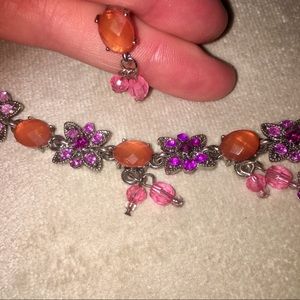 Matching necklace and earrings